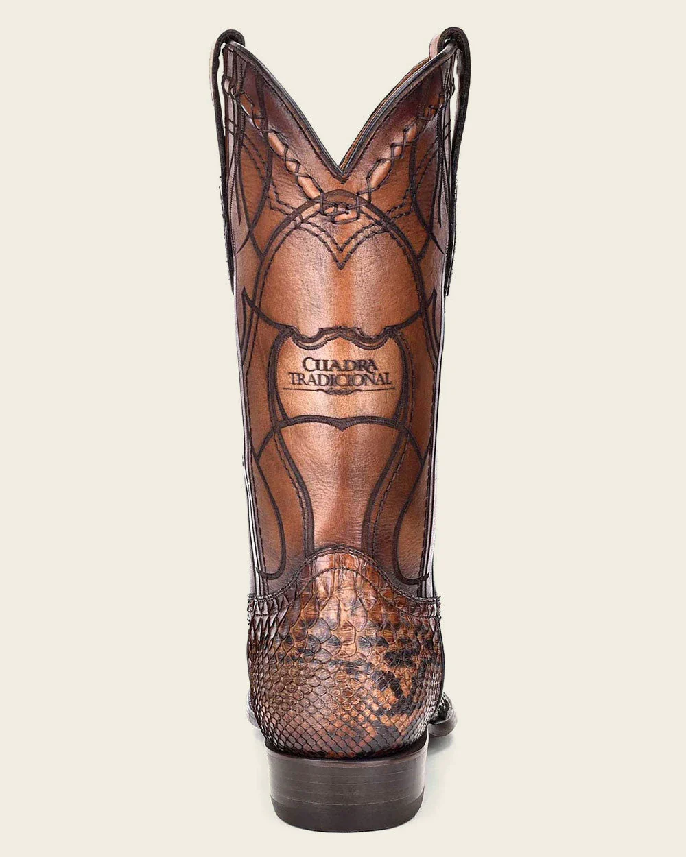 Engraved Honey Python Western Boots
