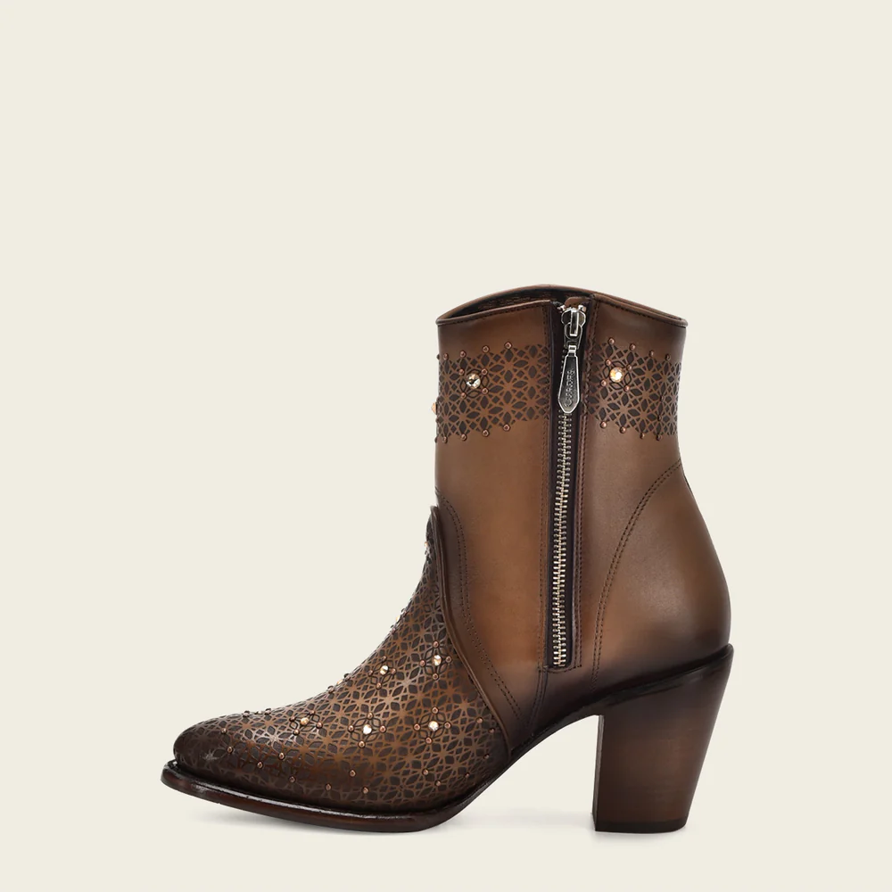 Ankle honey perforated bootie with crystals 21 Ankle honey perforated bootie with crystals