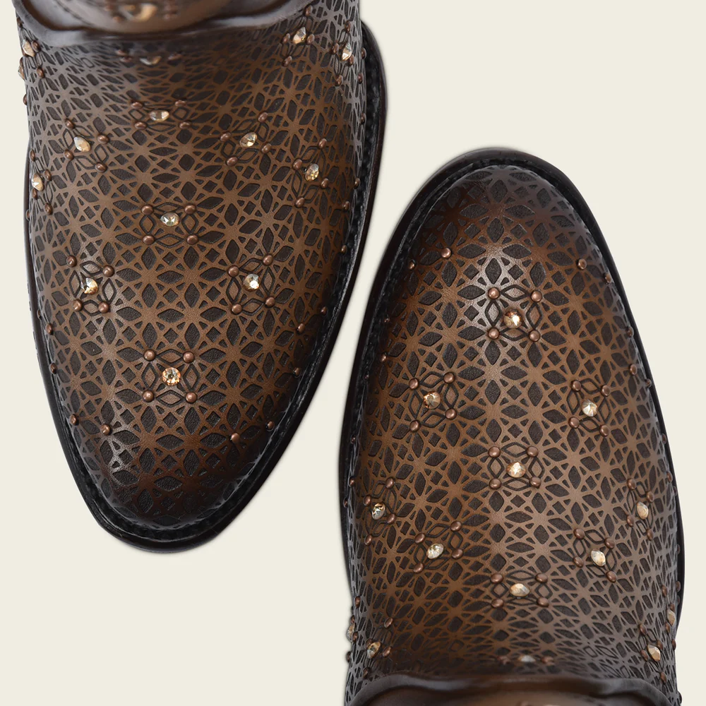 Ankle honey perforated bootie with crystals 24 Ankle honey perforated bootie with crystals