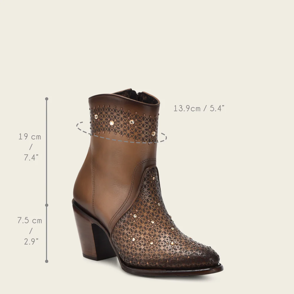 Ankle honey perforated bootie with crystals 25 Ankle honey perforated bootie with crystals