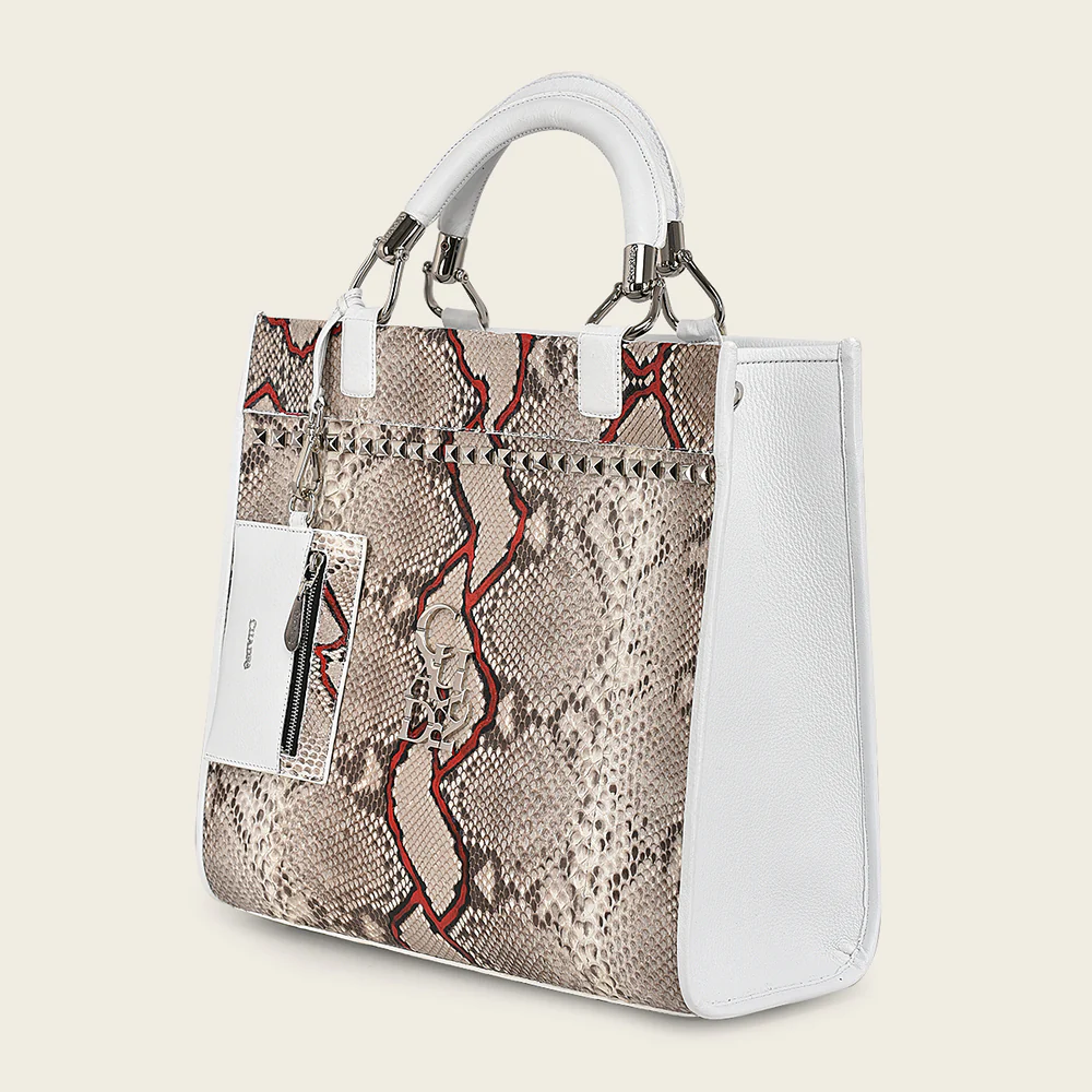 White tote handbag
