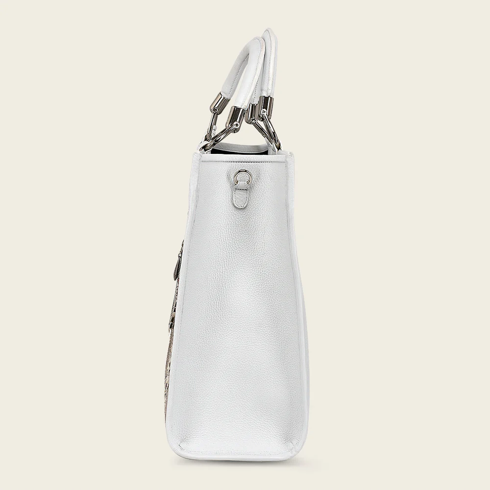 White tote handbag