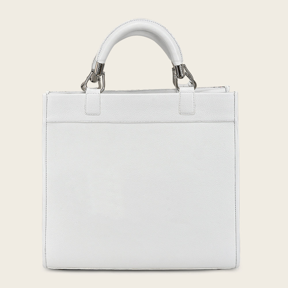White tote handbag