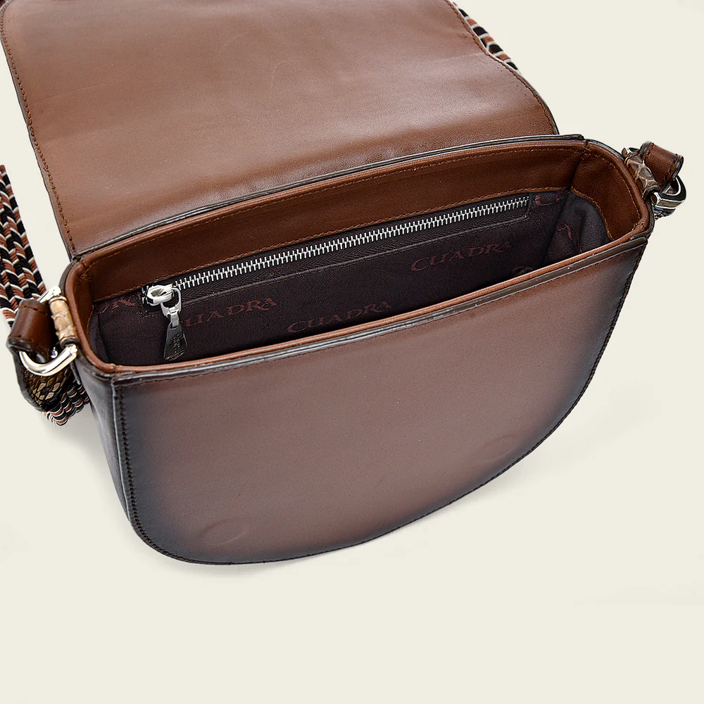 Brown exotic shoulder handbag