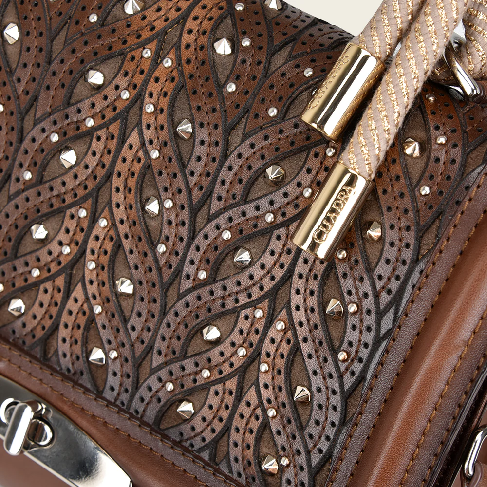 Brown handcrafted top handle handbag 11 Brown handcrafted top handle handbag