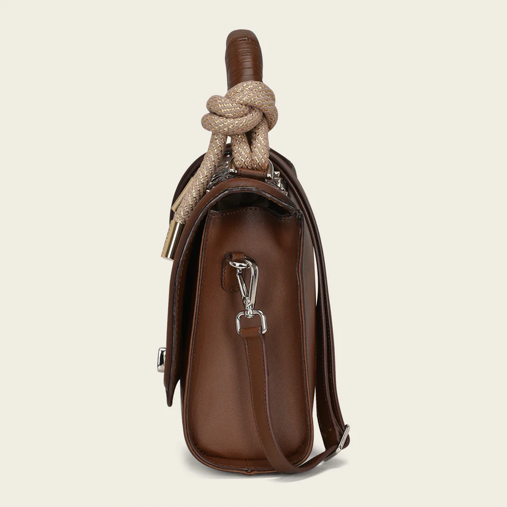 Brown handcrafted top handle handbag 13 Brown handcrafted top handle handbag