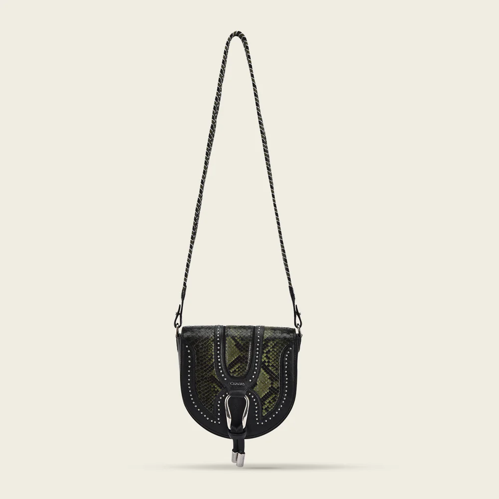Green shoulder handbag
