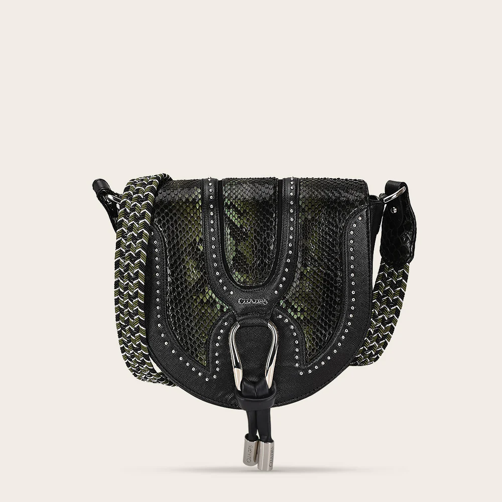 Green shoulder handbag