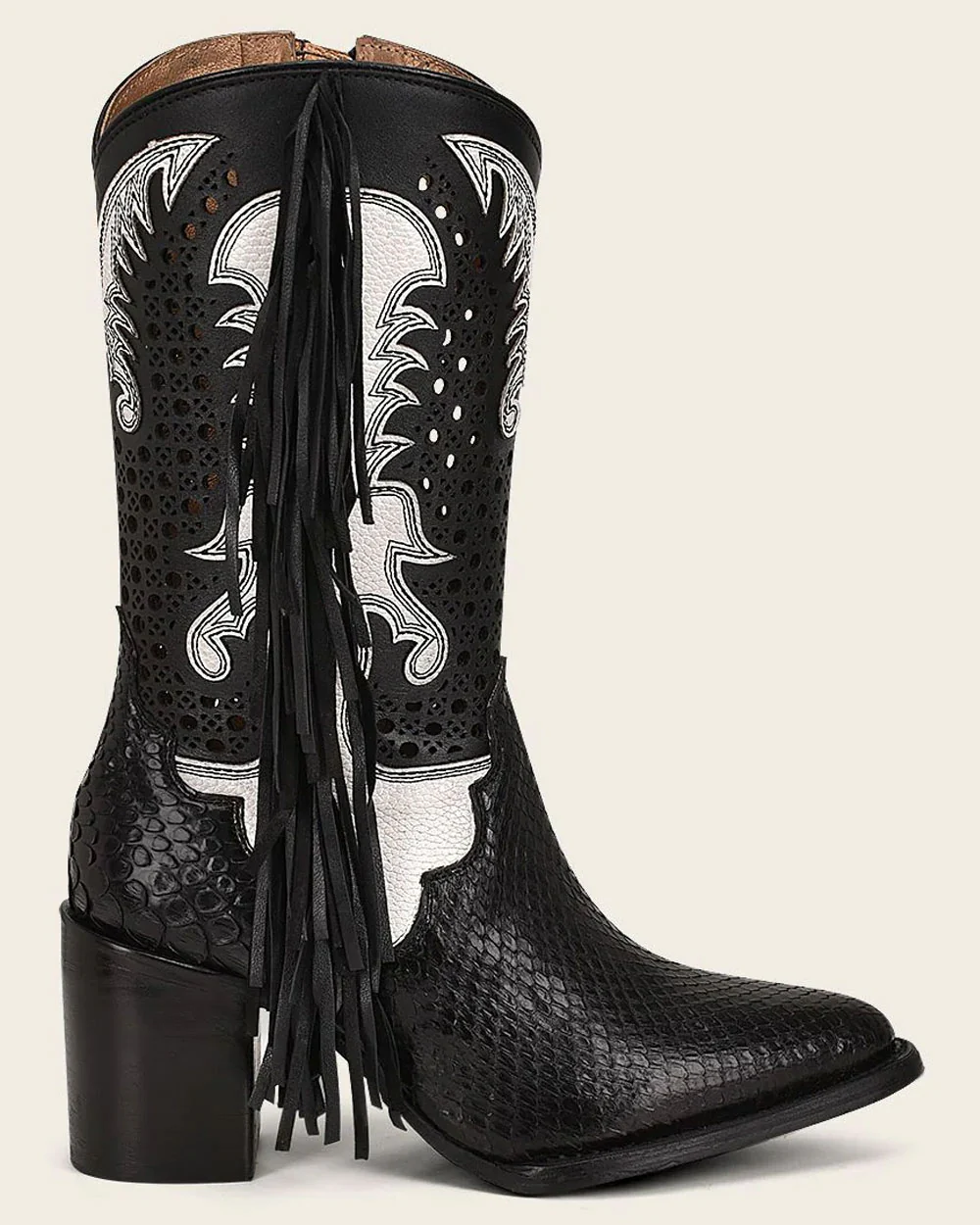 Western Python Black Boots