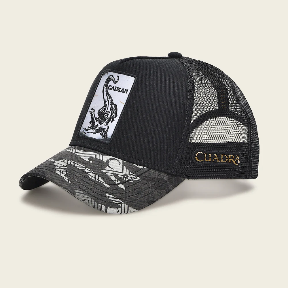 Black alligator patch cap 8 Black alligator patch cap
