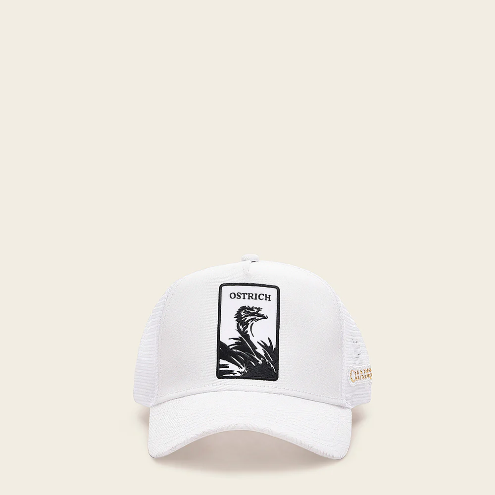 White ostrich patch cap 3 White ostrich patch cap