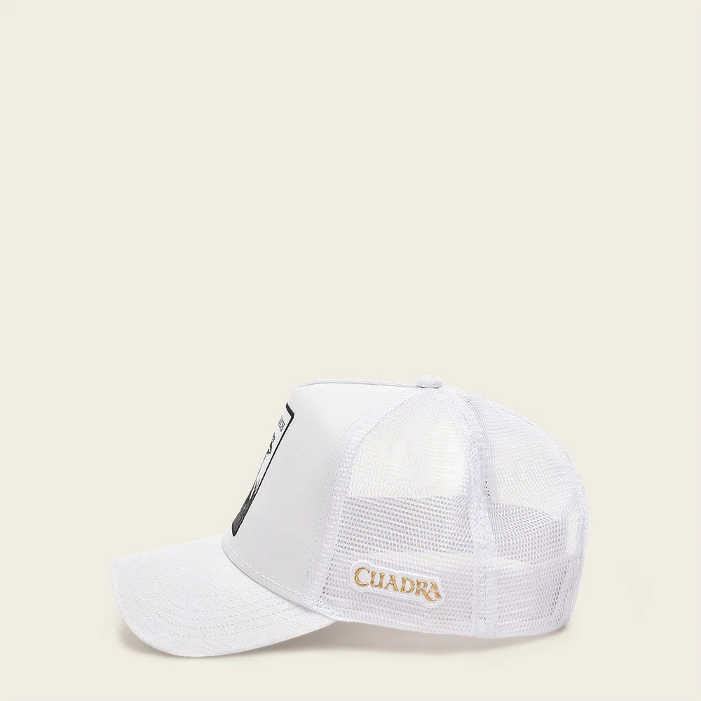 White ostrich patch cap 5 White ostrich patch cap