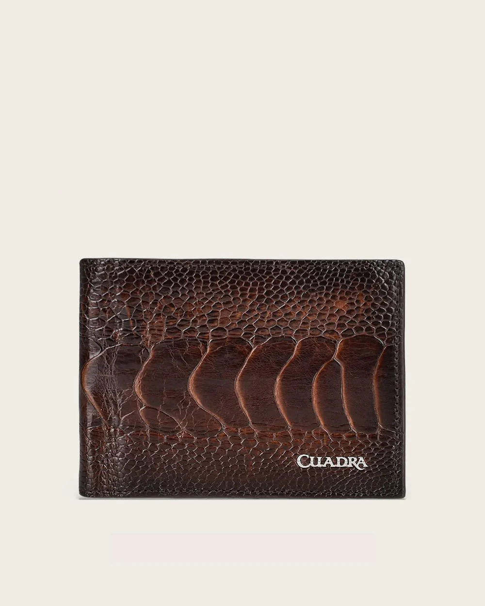 Brown ostrich leg wallet