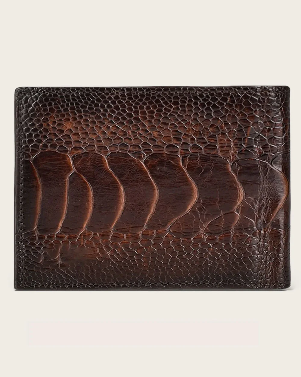 Brown ostrich leg wallet