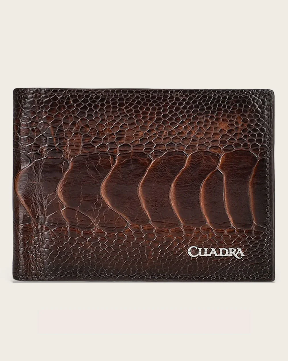 Brown ostrich leg wallet