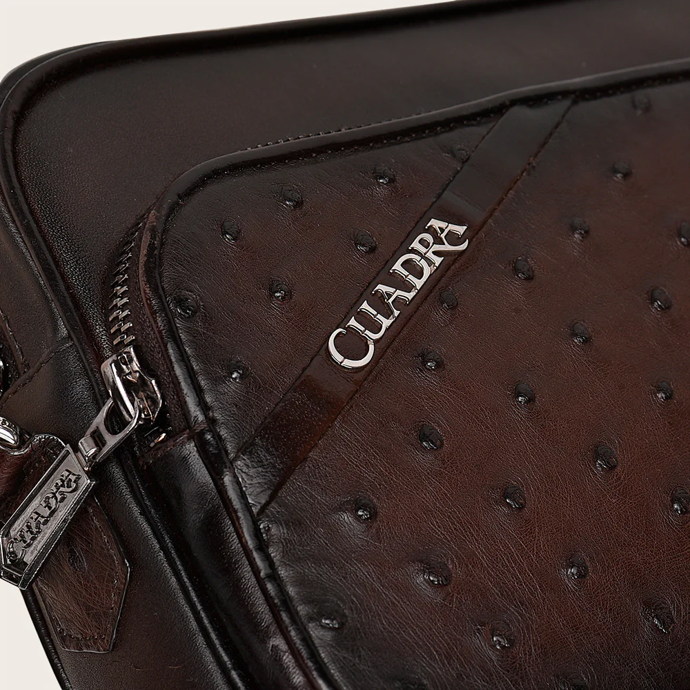 Brown ostich shoulder bag