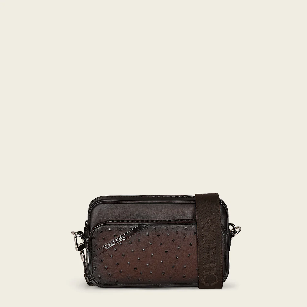 Brown ostich shoulder bag
