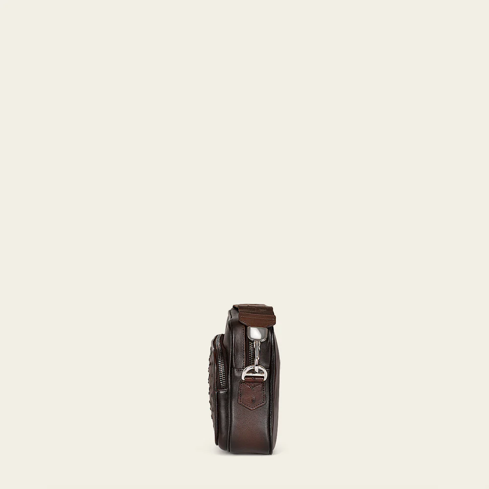 Brown ostich shoulder bag
