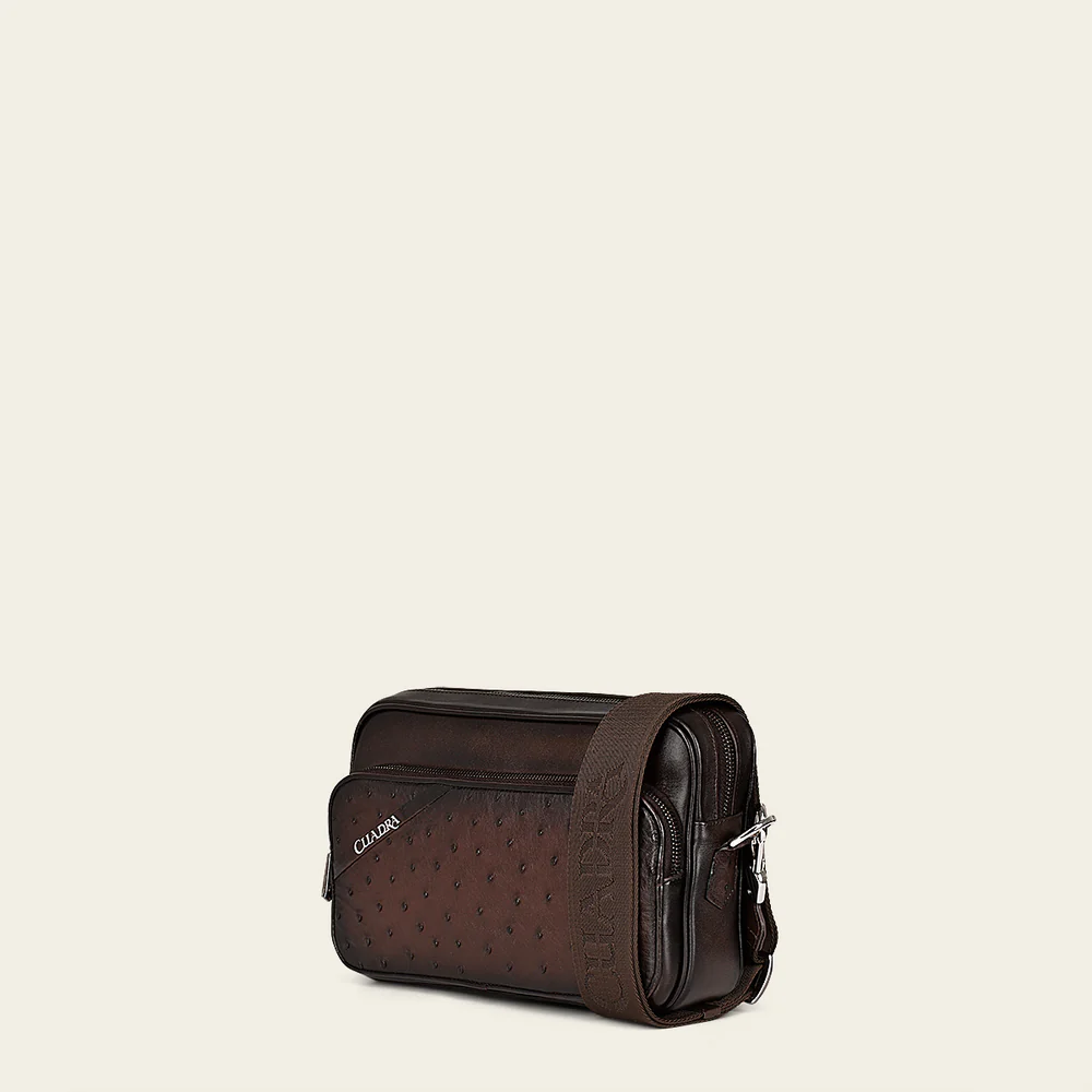 Brown ostich shoulder bag