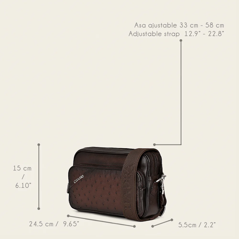 Brown ostich shoulder bag