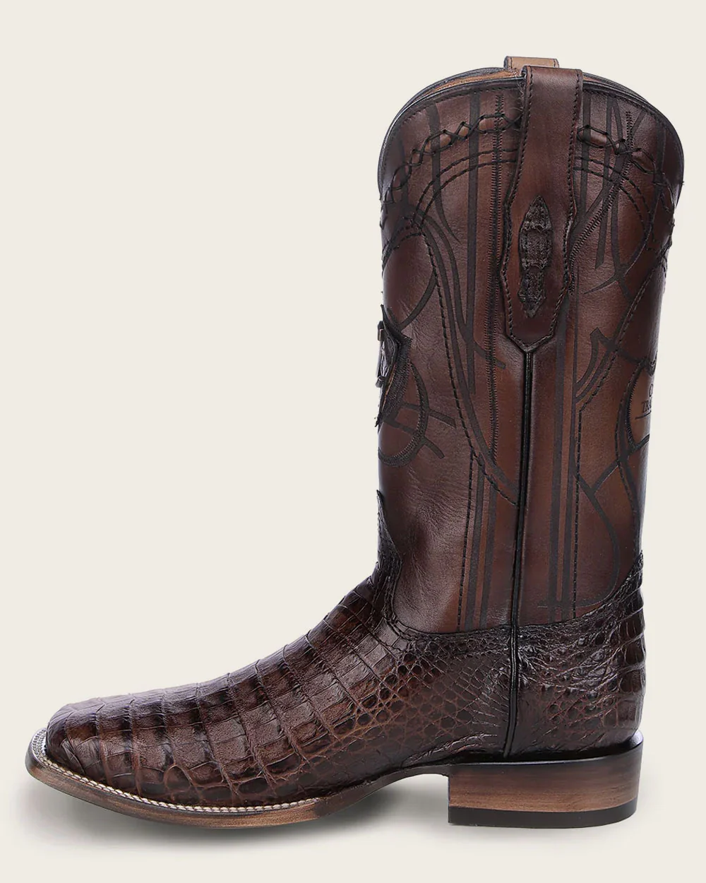 Engraved Honey Brown Cayman Western Boots 5 Engraved Honey Brown Cayman Western Boots