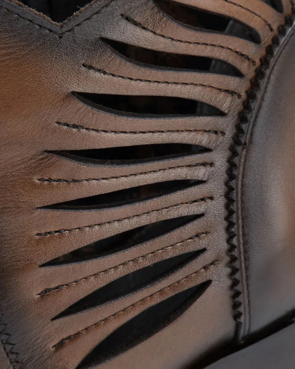 Ankle simple perforated brown bootie