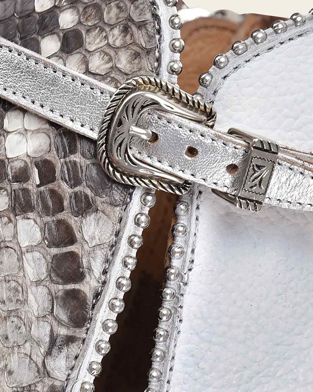 Ankle white exotic bootie