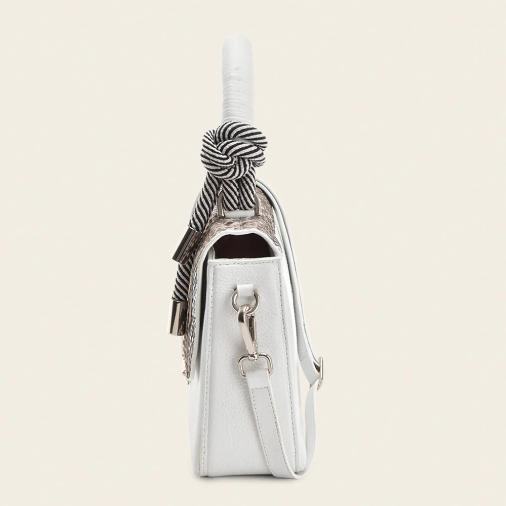 White top handle handbag