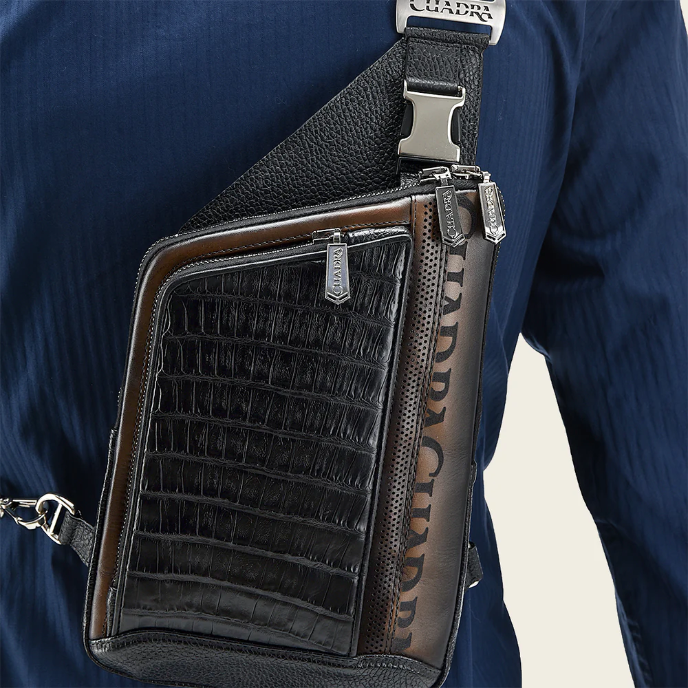 Black exotic shoulder bag