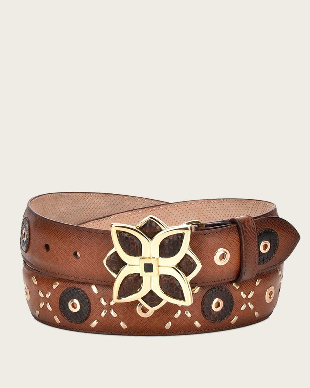 Honey handwoven exotic belt