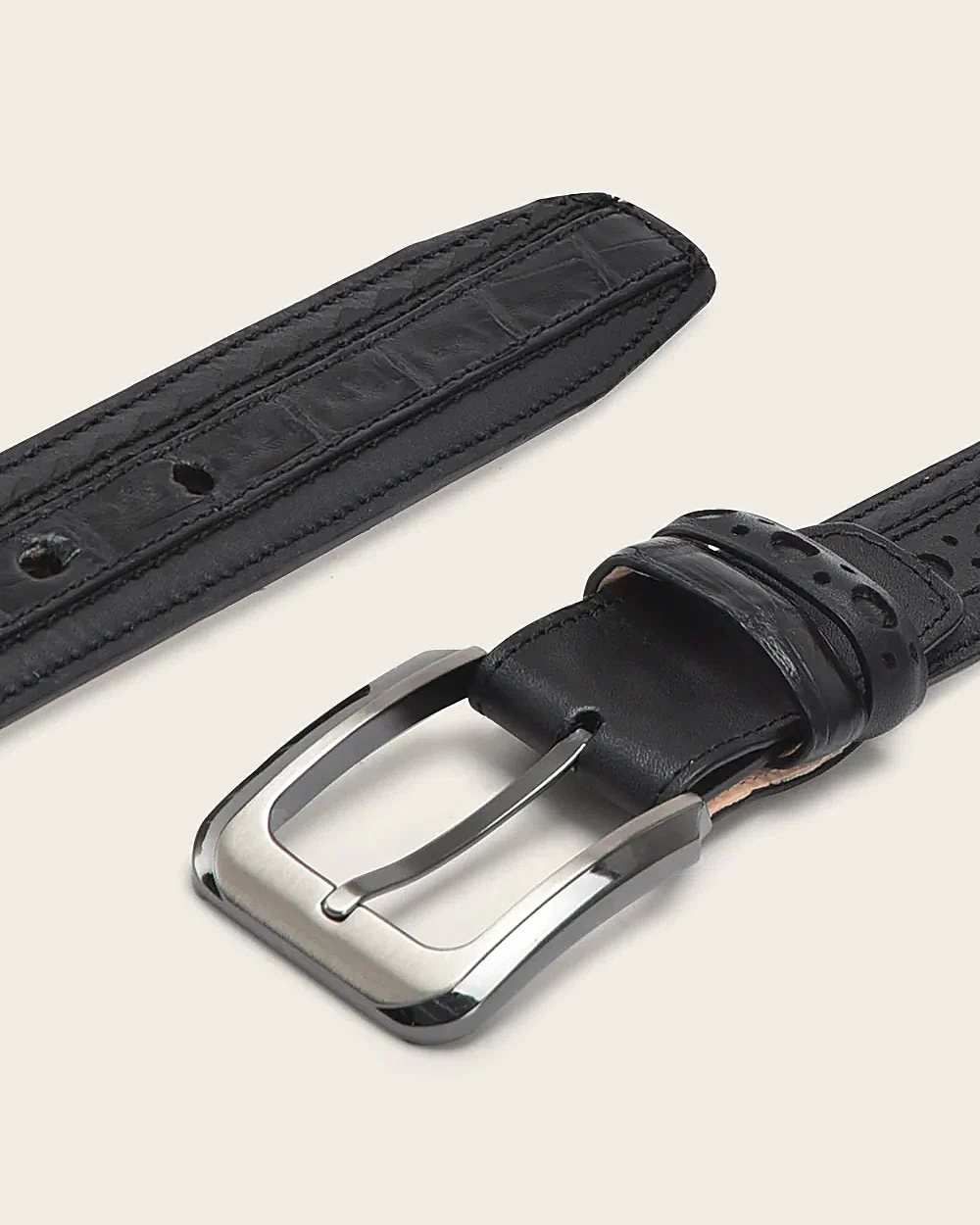 Black perforated exotic Belt