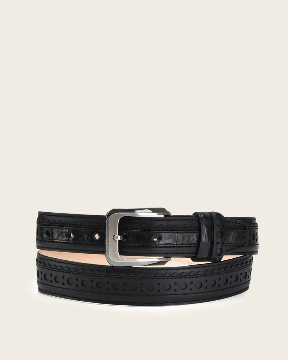 Black perforated exotic Belt