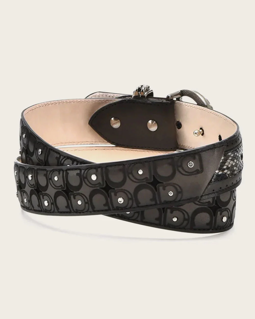 Grey engraved exotic belt 5 Grey engraved exotic belt