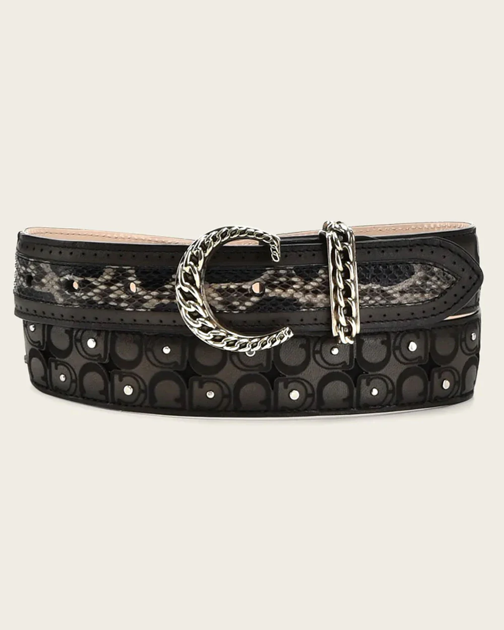 Grey engraved exotic belt 7 Grey engraved exotic belt