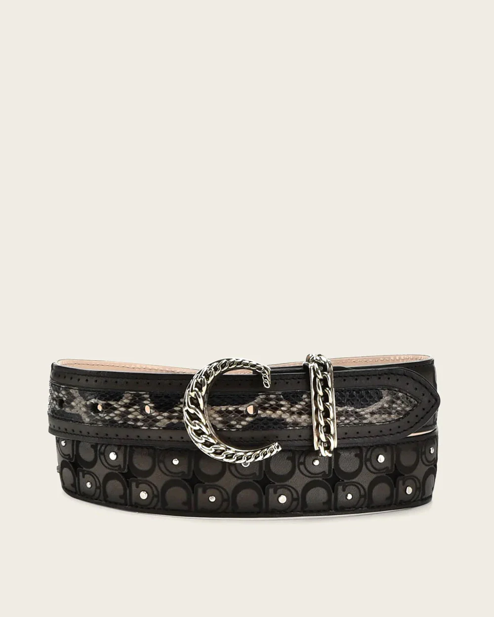 Grey engraved exotic belt 9 Grey engraved exotic belt