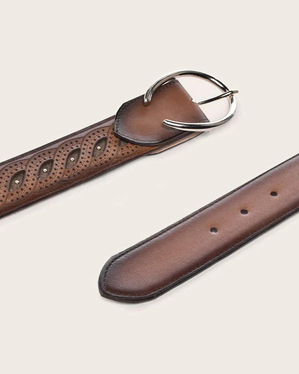 Brown braided belt
