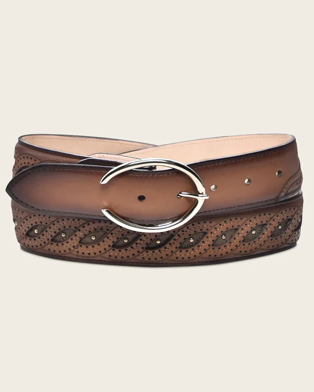 Brown braided belt