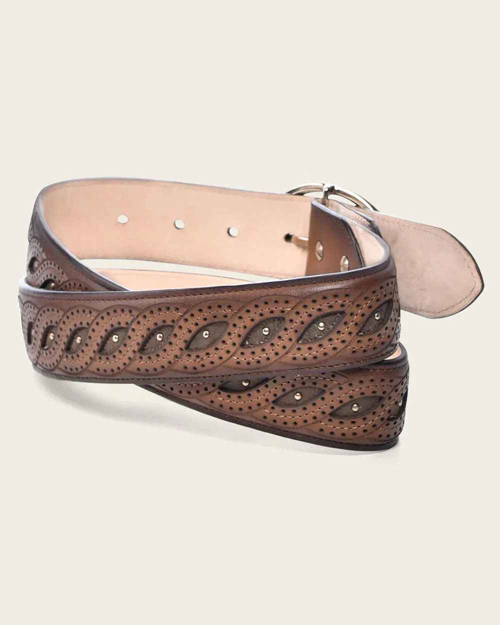 Brown braided belt