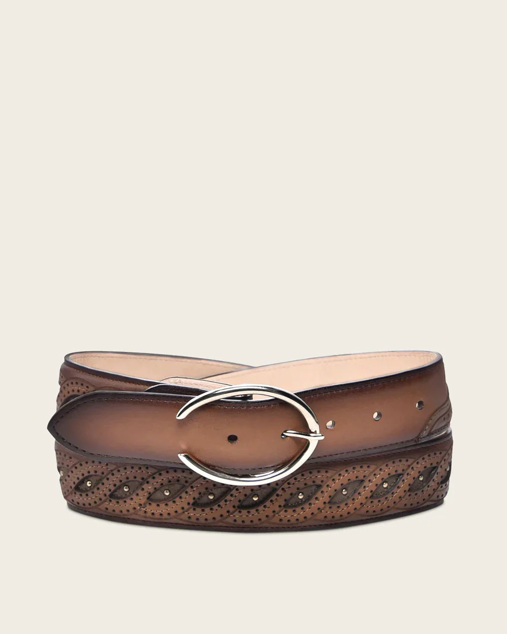 Brown braided belt