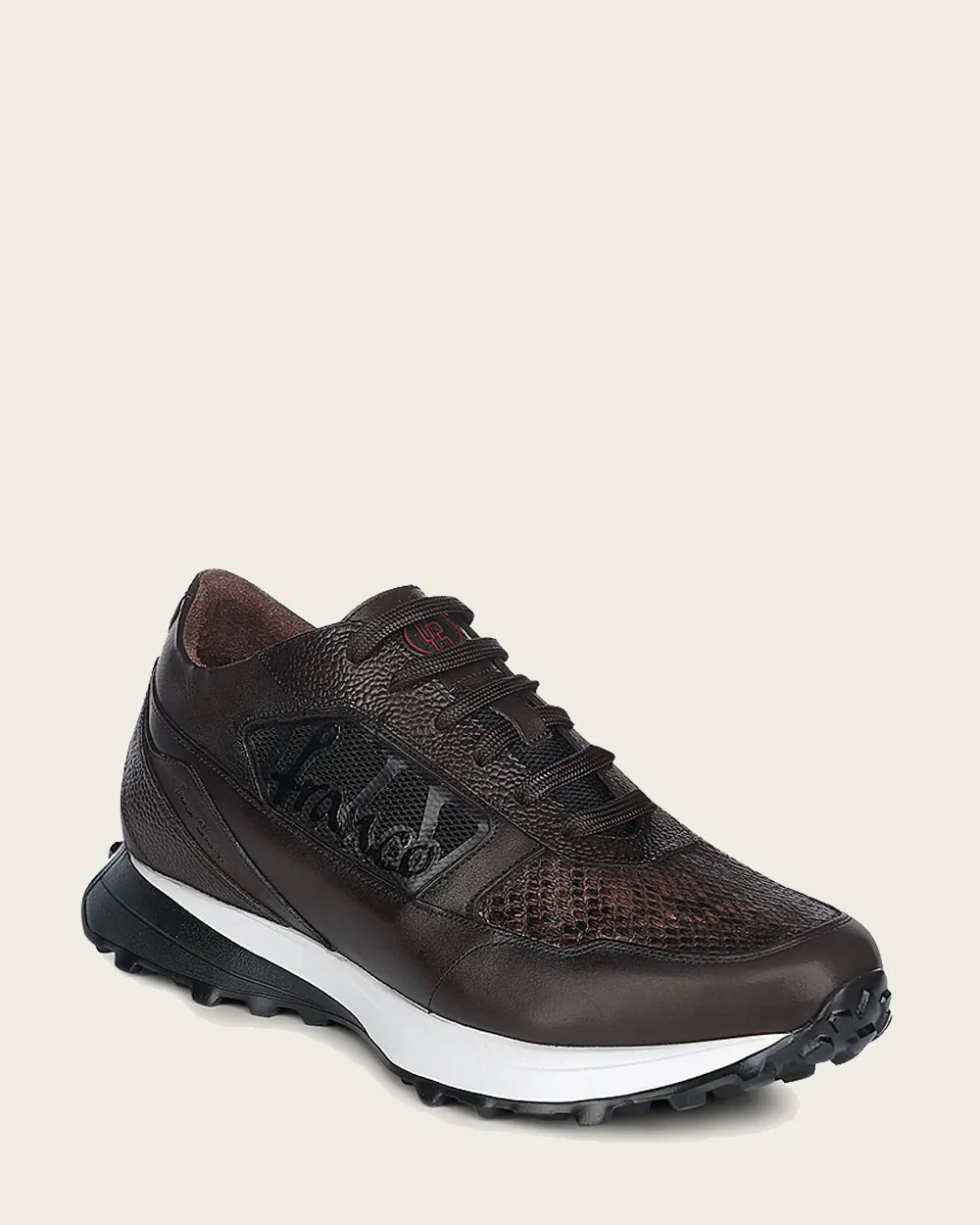 Sneakers dark brown weightless sole exotic leather