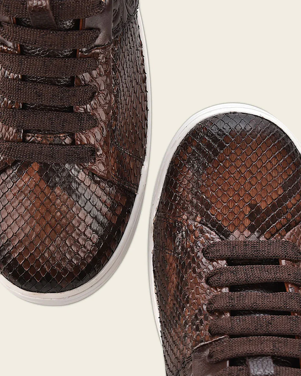 Sneakers engraved detail dark brown exotic leather 18 Sneakers engraved detail dark brown exotic leather