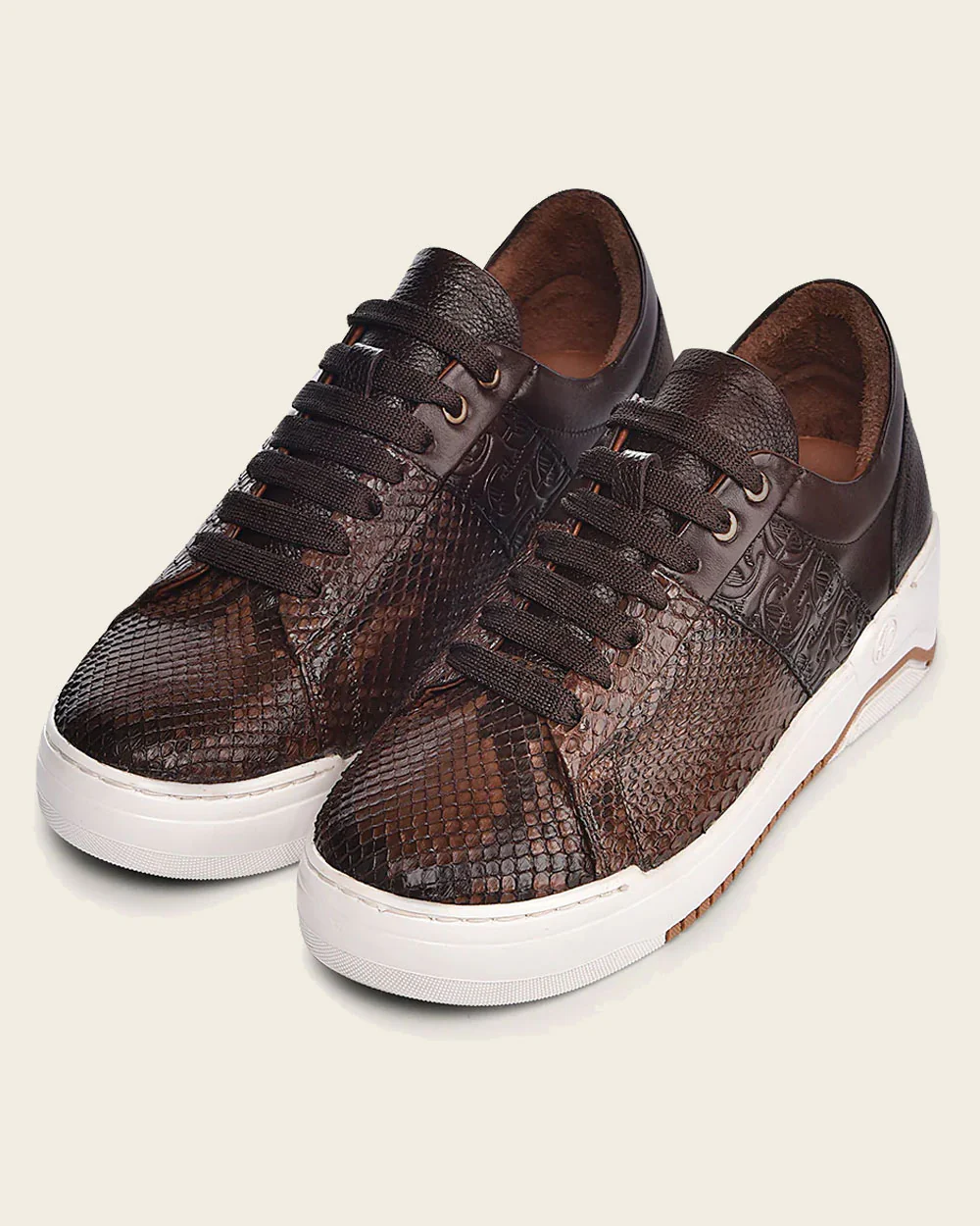 Sneakers engraved detail dark brown exotic leather 21 Sneakers engraved detail dark brown exotic leather