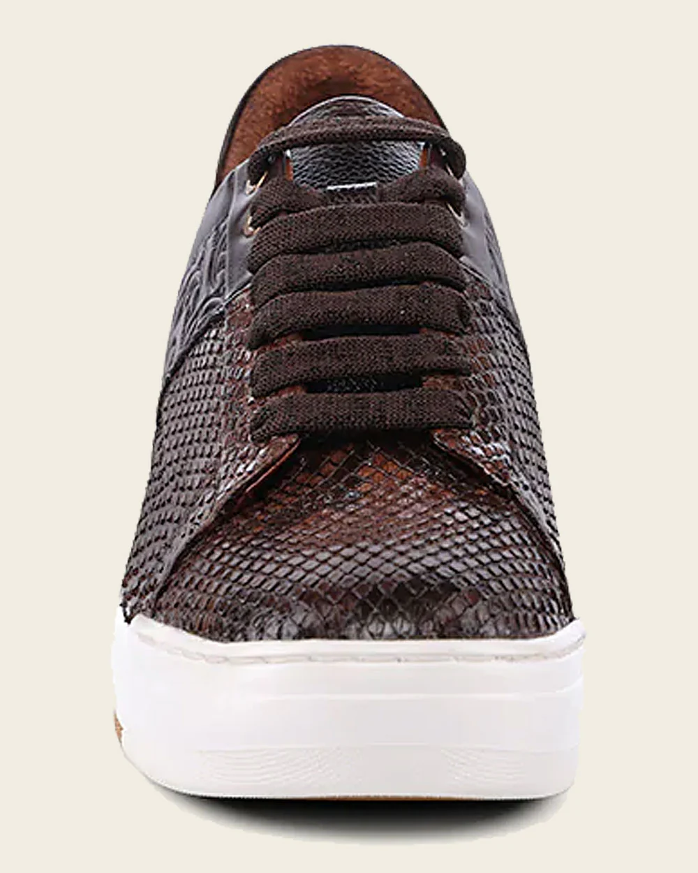 Sneakers engraved detail dark brown exotic leather 5 Sneakers engraved detail dark brown exotic leather