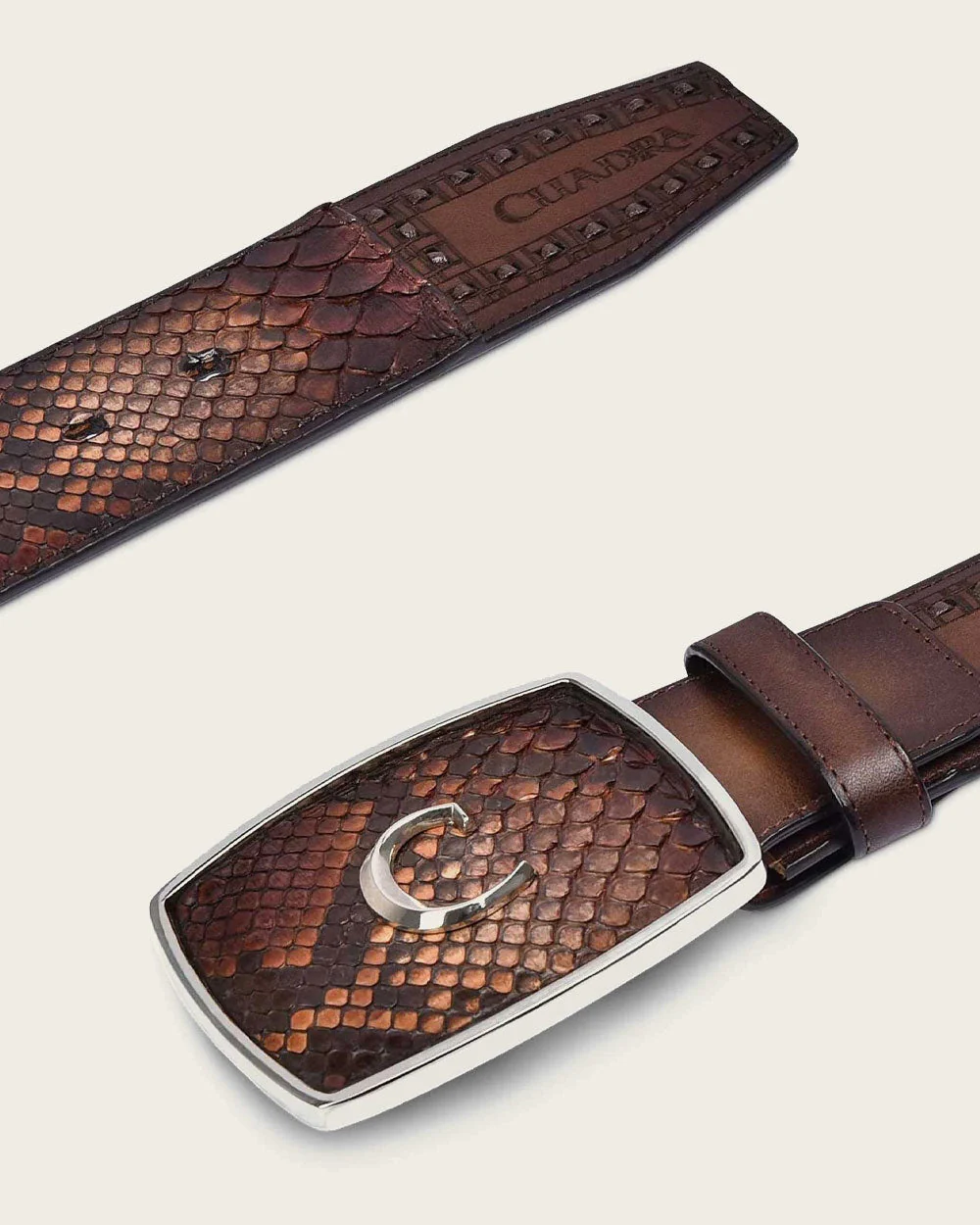 Brown western python Belt 5 Brown western python Belt