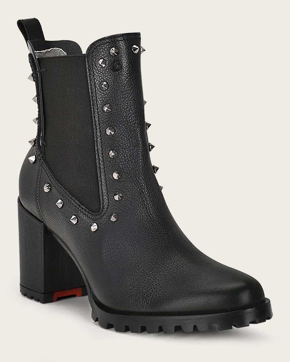 Ankle black bootie with spike studs 10 Ankle black bootie with spike studs