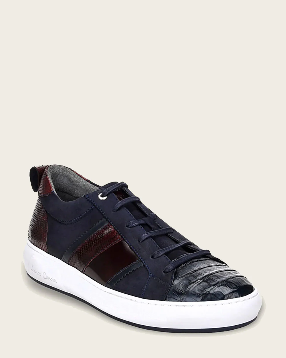 Sneakers navy exotic leather