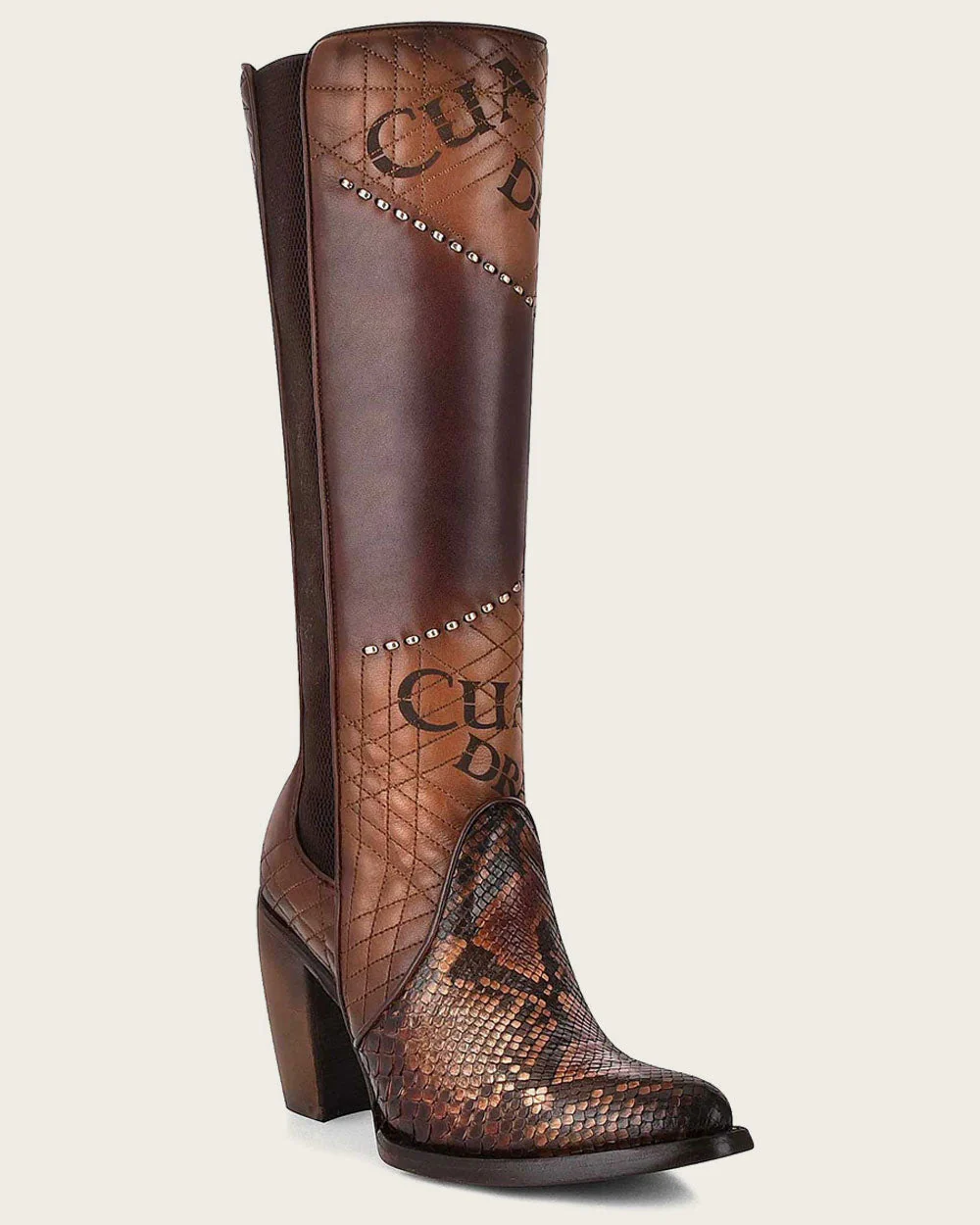 Tall Engraved Brown Exotic Boot 10 Tall Engraved Brown Exotic Boot