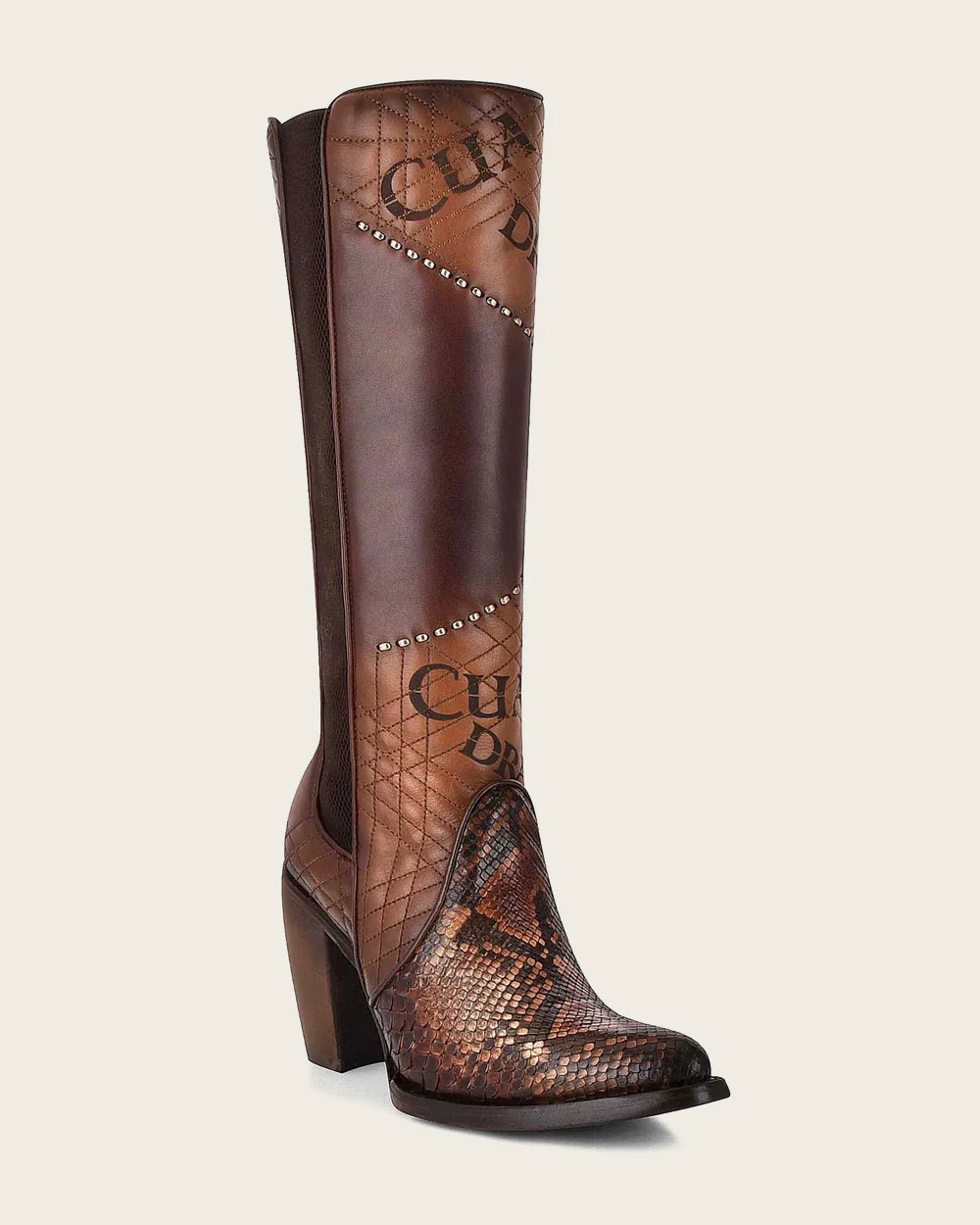 Tall Engraved Brown Exotic Boot 12 Tall Engraved Brown Exotic Boot
