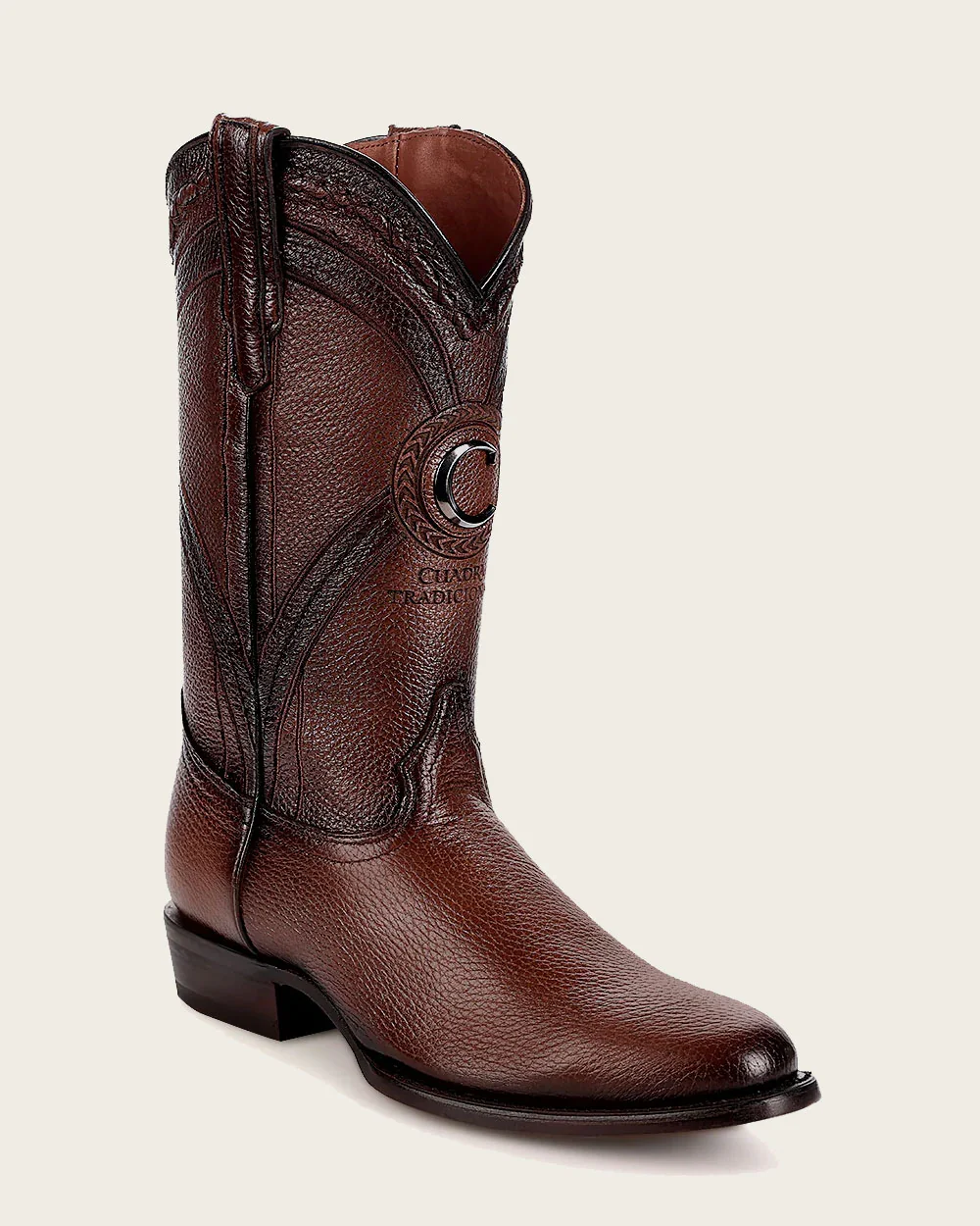 Western honey brown deer boot