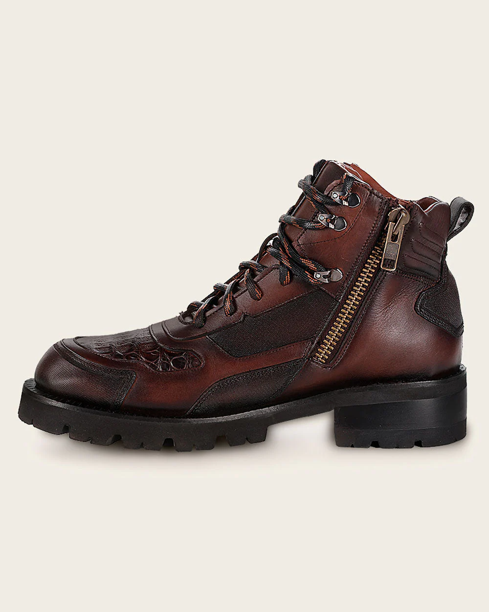 Urban dark brown exoltic boot